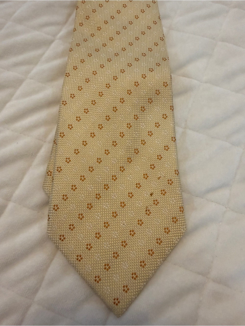 ATESETA Sartoriale Italian Silk Tie Ivory Gold Floral Made in Italy